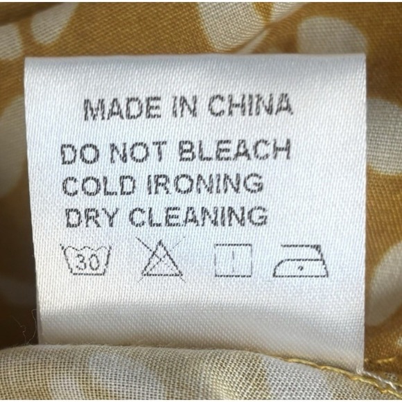 Whisper Mint Top Women's Size Small Gold White Flowers Long Sleeves 100% Cotton - Picture 5 of 7